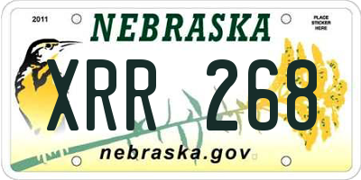NE license plate XRR268