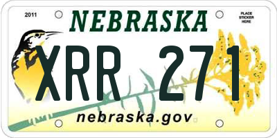 NE license plate XRR271