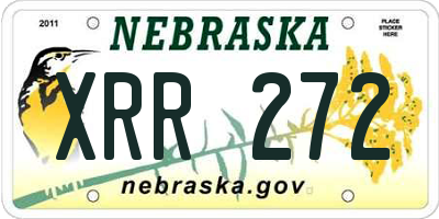 NE license plate XRR272