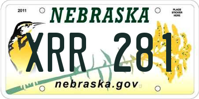 NE license plate XRR281