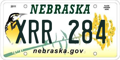 NE license plate XRR284