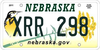 NE license plate XRR298