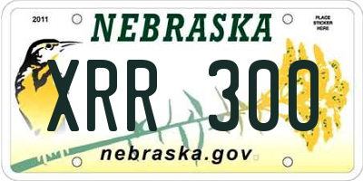 NE license plate XRR300