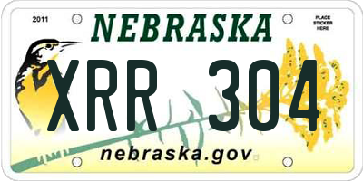 NE license plate XRR304