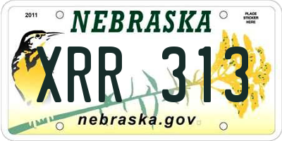 NE license plate XRR313