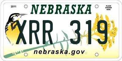 NE license plate XRR319
