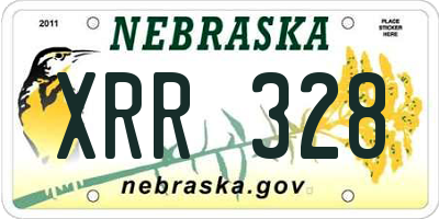 NE license plate XRR328