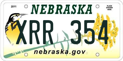 NE license plate XRR354