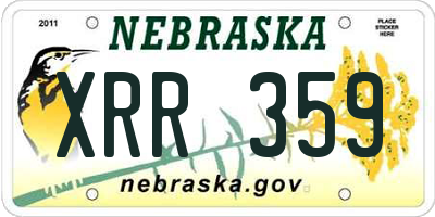 NE license plate XRR359