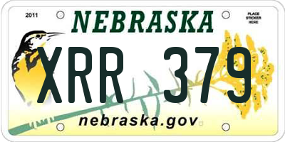 NE license plate XRR379