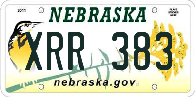 NE license plate XRR383