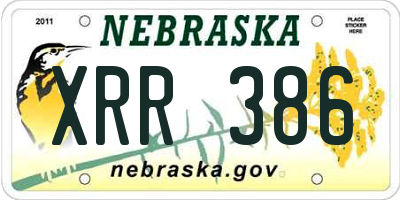 NE license plate XRR386