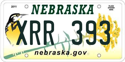 NE license plate XRR393