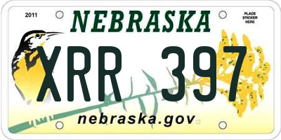 NE license plate XRR397