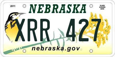 NE license plate XRR427