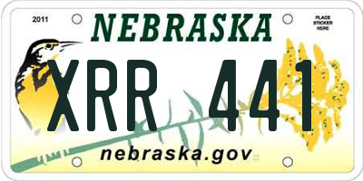 NE license plate XRR441