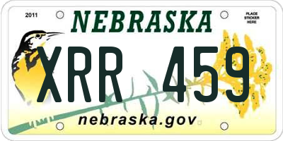 NE license plate XRR459