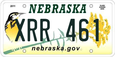NE license plate XRR461