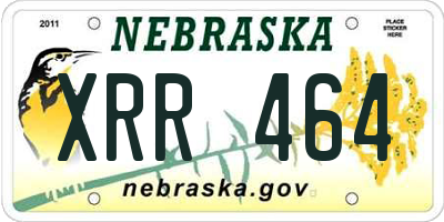 NE license plate XRR464