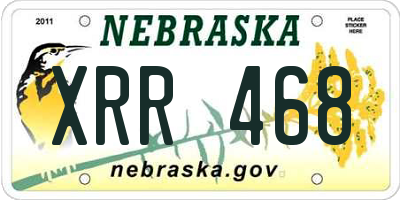 NE license plate XRR468