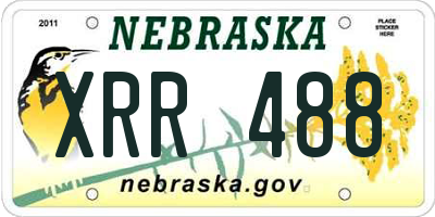 NE license plate XRR488