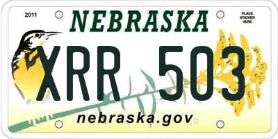 NE license plate XRR503