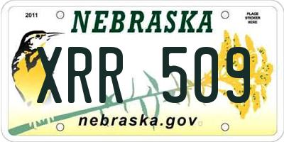 NE license plate XRR509