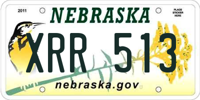 NE license plate XRR513