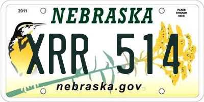 NE license plate XRR514