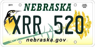 NE license plate XRR520