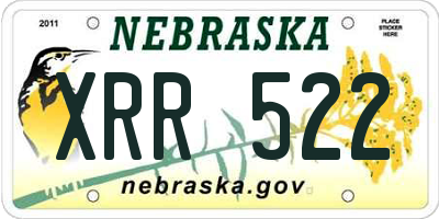 NE license plate XRR522