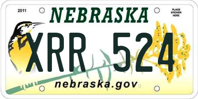 NE license plate XRR524
