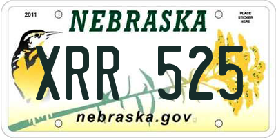 NE license plate XRR525