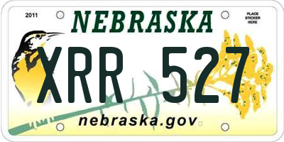 NE license plate XRR527