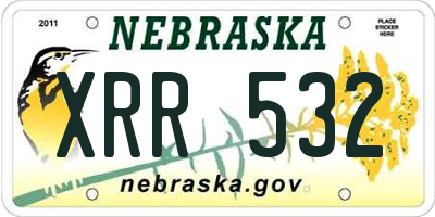 NE license plate XRR532