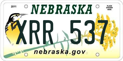 NE license plate XRR537
