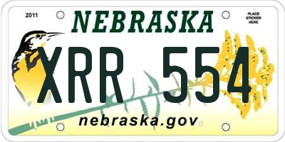NE license plate XRR554