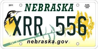 NE license plate XRR556