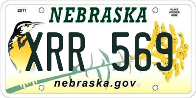 NE license plate XRR569