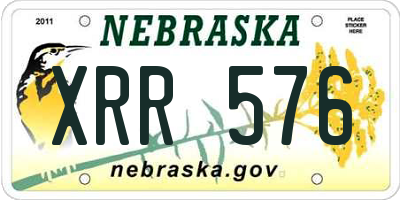 NE license plate XRR576