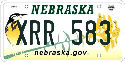 NE license plate XRR583