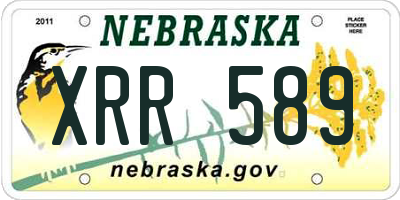 NE license plate XRR589