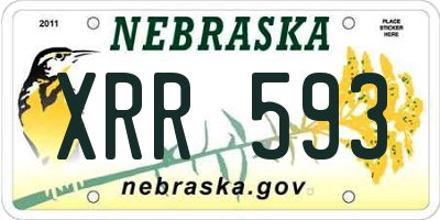 NE license plate XRR593