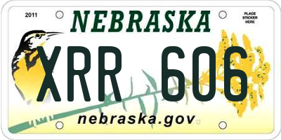 NE license plate XRR606