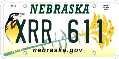 NE license plate XRR611