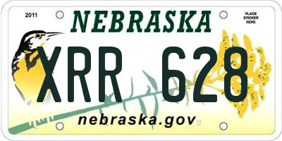 NE license plate XRR628