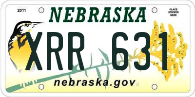 NE license plate XRR631