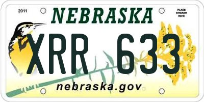 NE license plate XRR633