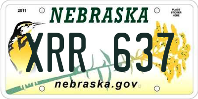 NE license plate XRR637