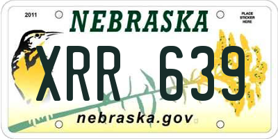 NE license plate XRR639